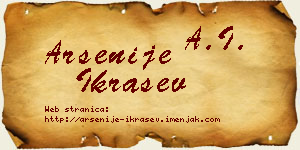 Arsenije Ikrašev vizit kartica
